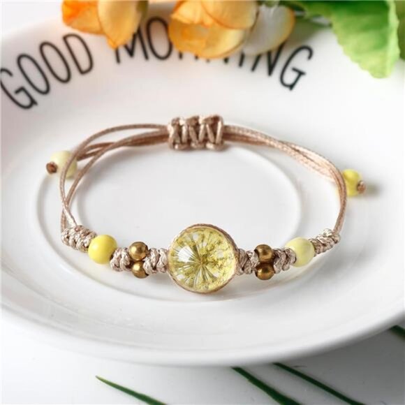 4PCS Charm Bead Bracelets for Teen Girls - Butterfly, Daisy & Flower Designs - Picture 4 of 8